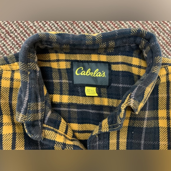 Men’s XL Tall 100% Cotton CABELA’S Heavy Duty Plaid Flannel Sportsman Work Shirt - Picture 13 of 14